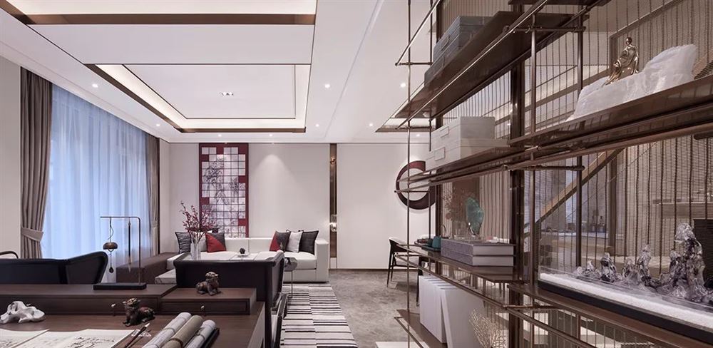 南昌室内装修中和坊别墅230平米-新中式风格别墅室内设计家装案例
