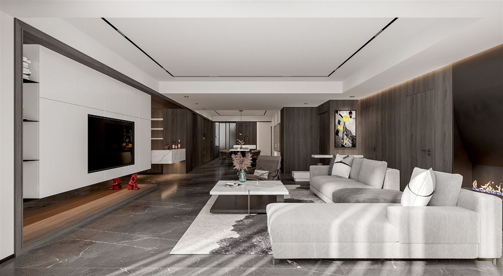 南昌室内装修劲嘉金棕榈湾192平米平层-现代风格室内设计家装案例