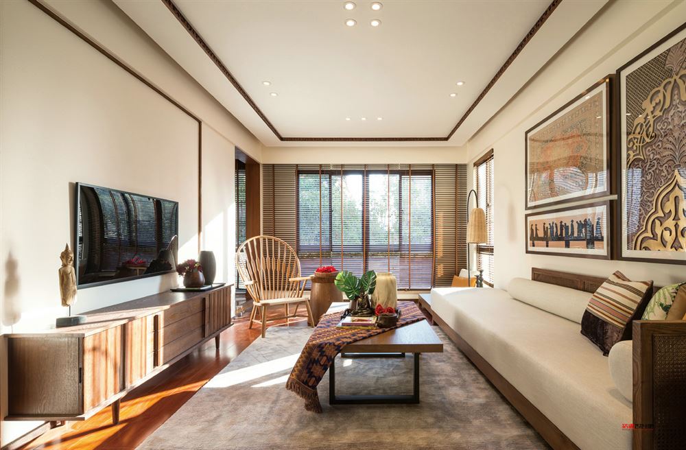 南昌室内装修万科城139平方米三居-东南亚风格室内设计家装案例