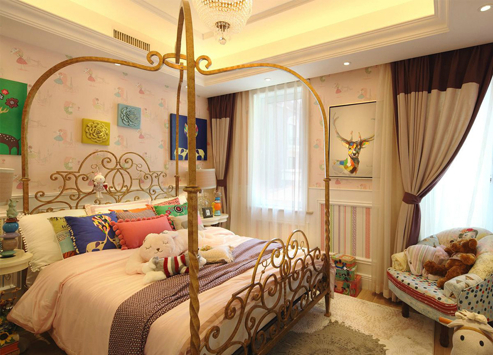 银亿上尚城别墅350平米美式乡村风格装修案例-儿童房